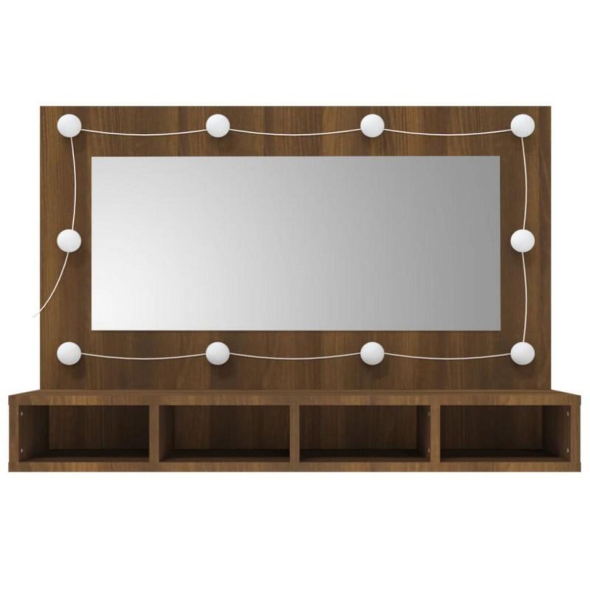 VIDAXL Armoire à miroir avec LED Chêne marron 90x31,5x62 cm