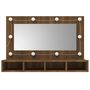 Voir la diapositive 4 : VIDAXL Armoire à miroir avec LED Chêne marron 90x31,5x62 cm