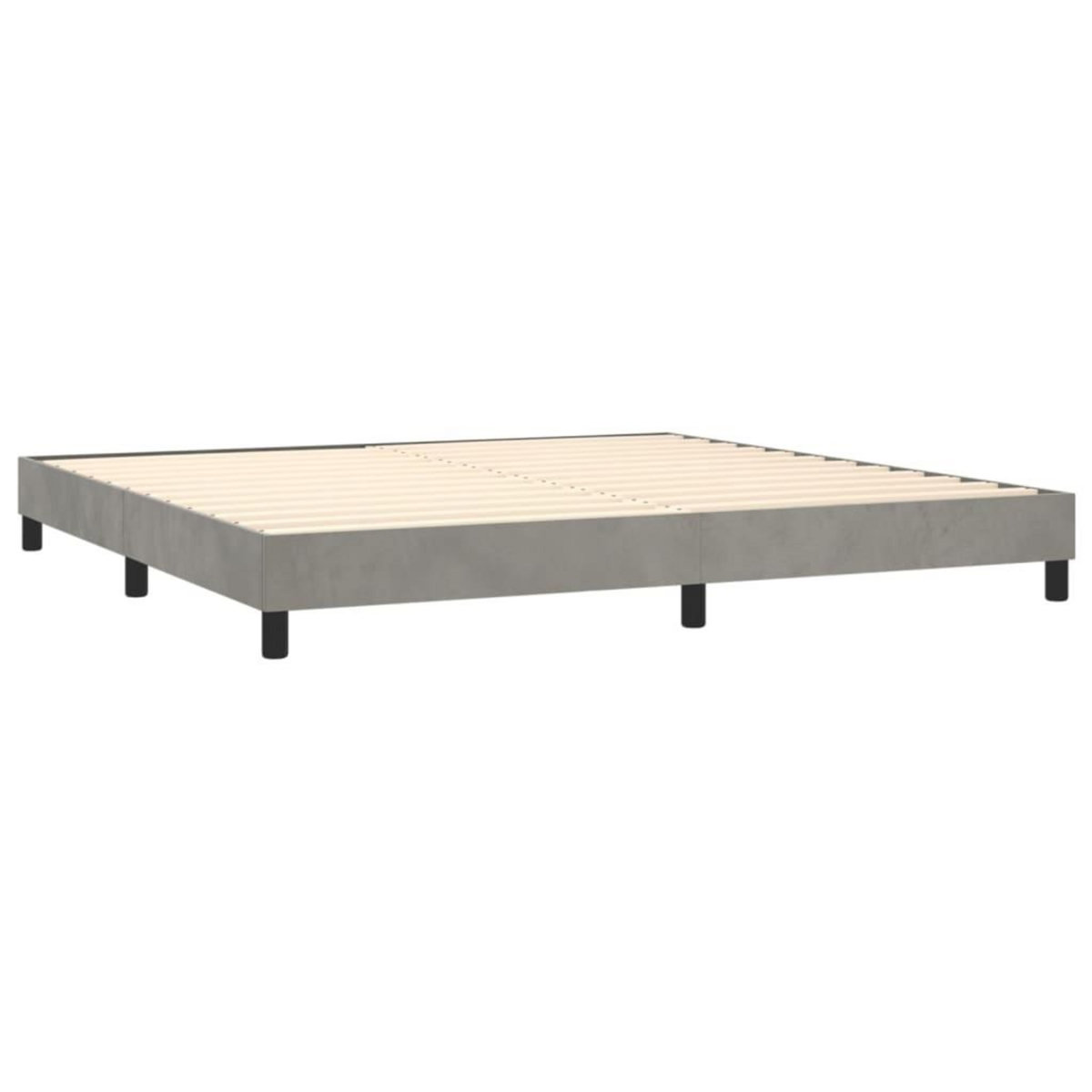 VIDAXL Sommier a lattes de lit avec matelas LED Gris clair 200x200 cm