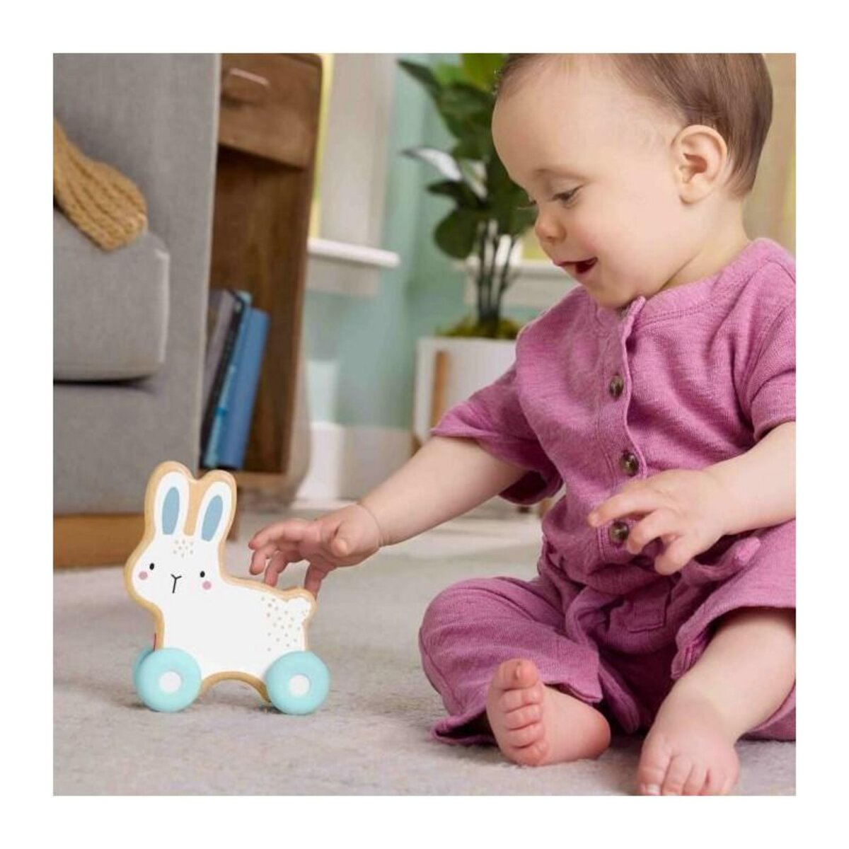 Fischer Jouet à pousser Fischer Lapin coloré