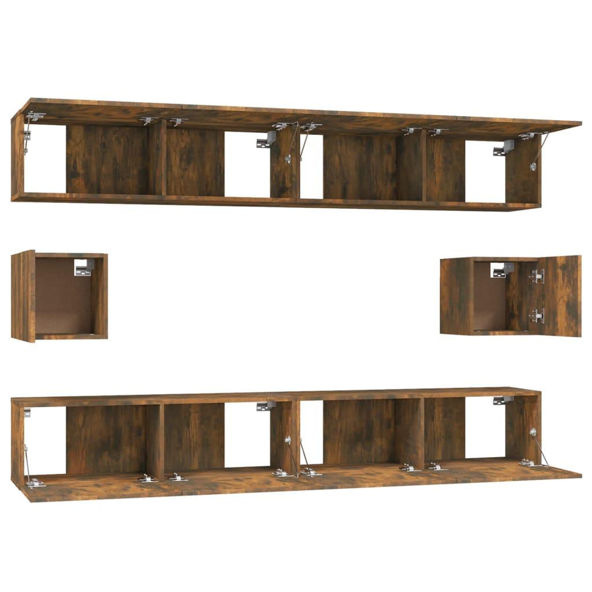 Voir la diapositive 5 : VIDAXL Ensemble de meubles TV 6 pcs Chene fume Bois d'ingenierie