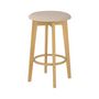 Voir la diapositive 3 : Rendez vous déco Lot de 2 tabourets pour îlot central 66 cm en tissu beige - Vahina