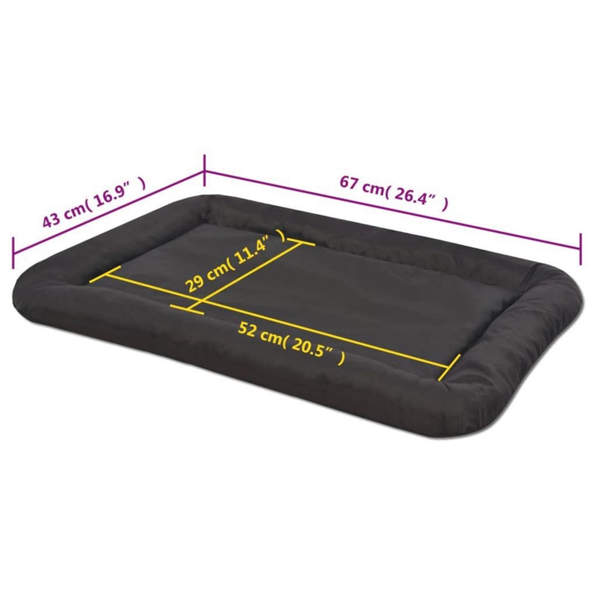VIDAXL Matelas pour chiens Taille L Noir
