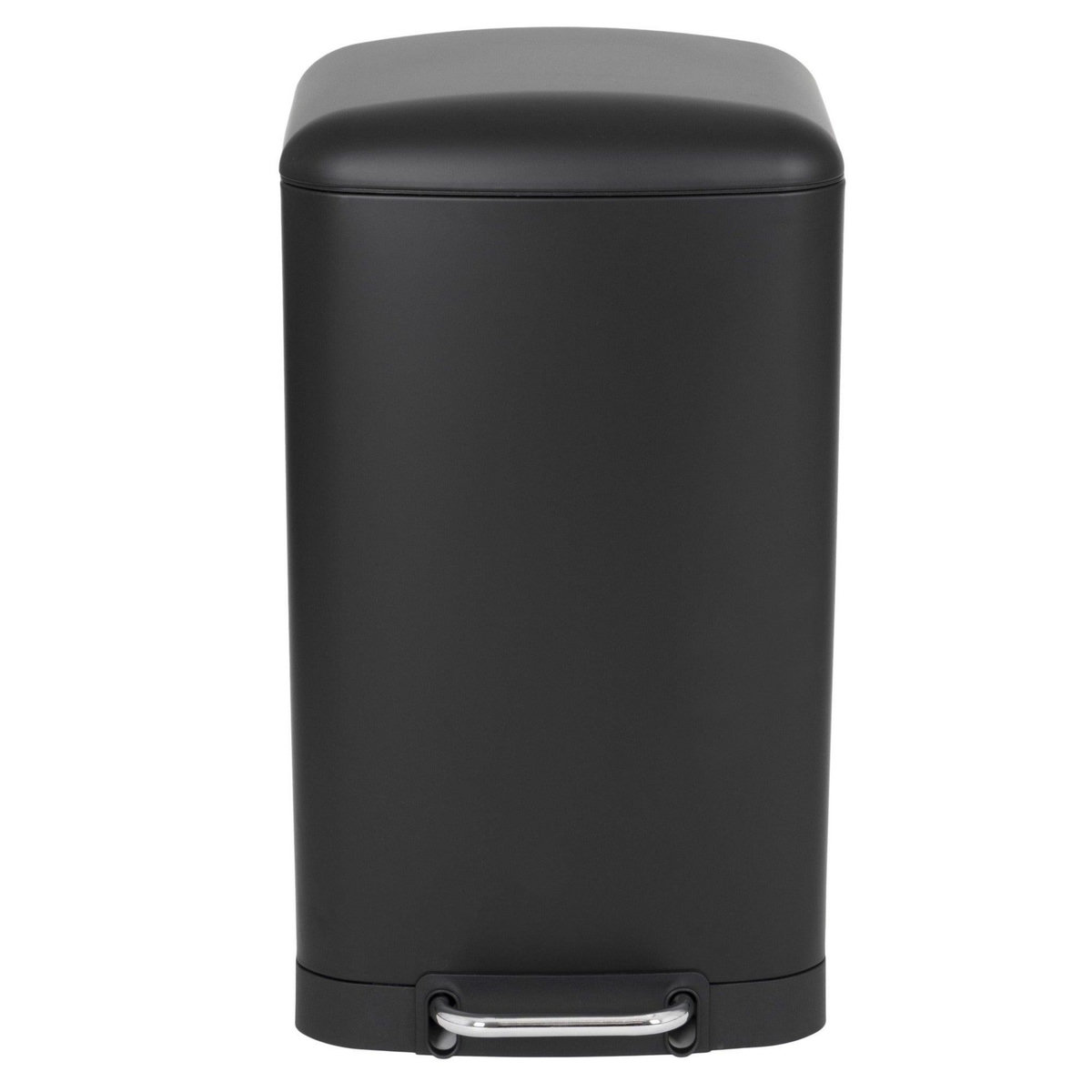 Kitchen move Poubelle de cuisine à pédale GREENWICH Noir Acier inoxydable 40L