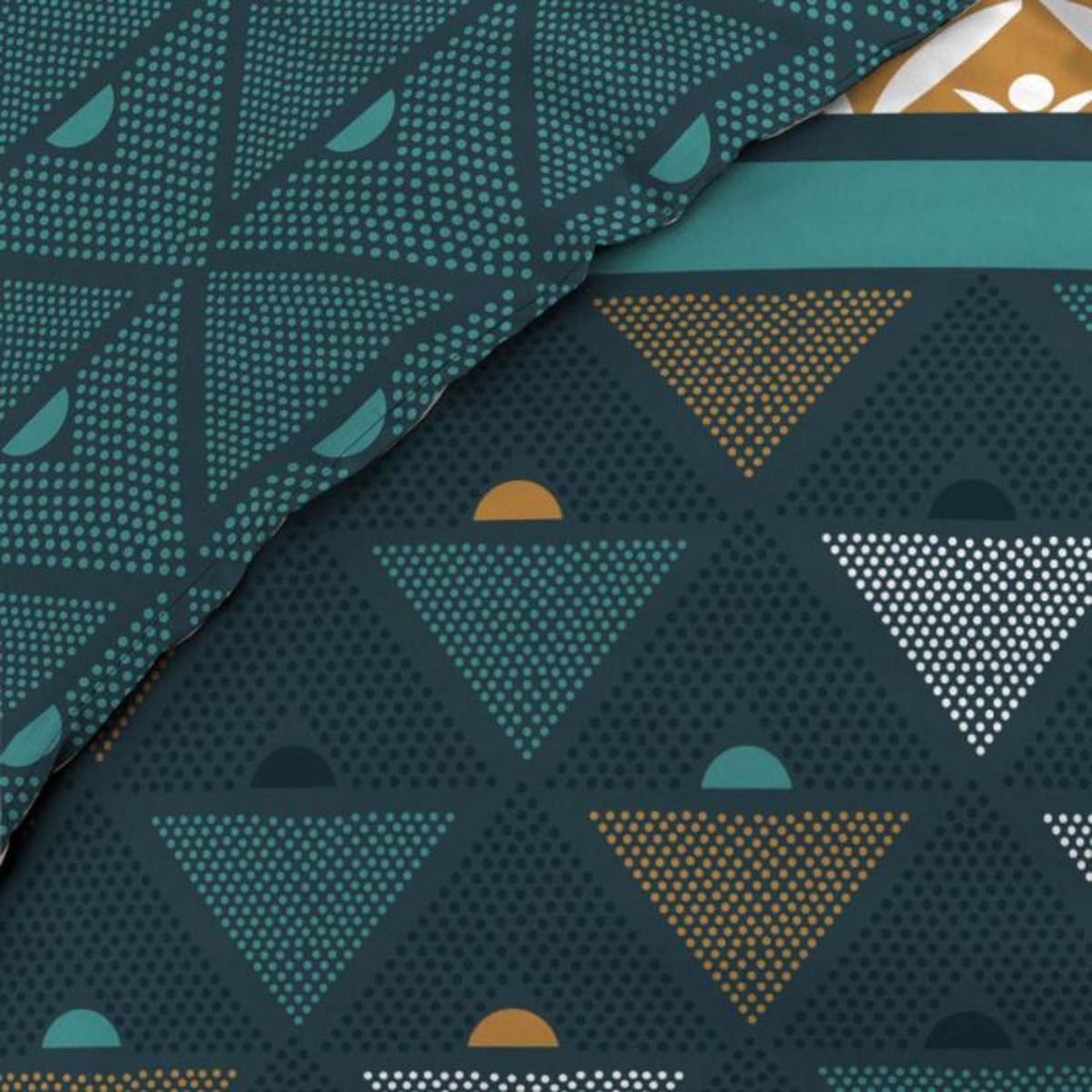 Paris Prix Parure de Lit 3 Pièces  Triade  240x220cm Vert