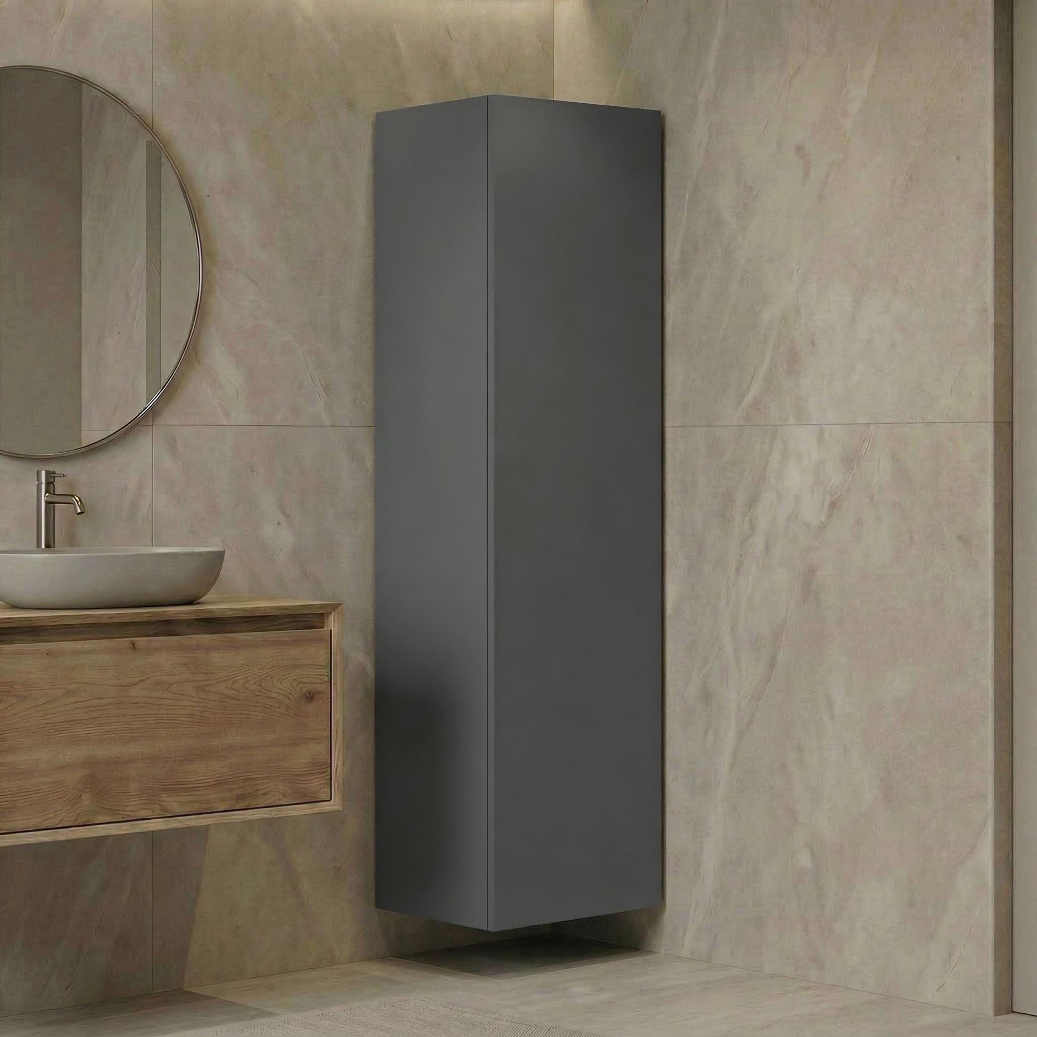 Voir la diapositive 2 : Habitat et Jardin Armoire de Salle de Bain  Ferla 30  - 30 x 25 x 100 cm - Matte Grey