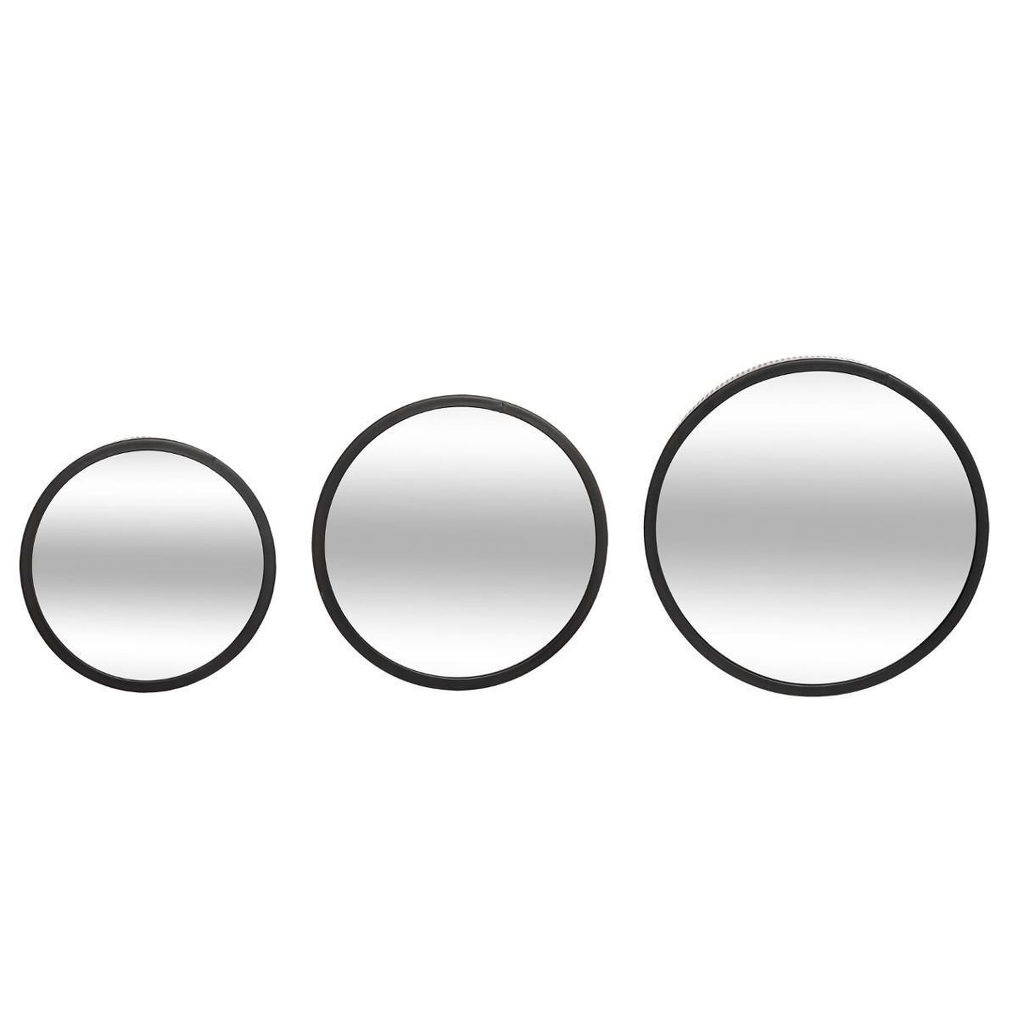 Voir la diapositive 1 : ATMOSPHERA Lot de 3 miroirs muraux design  mona  30cm noir