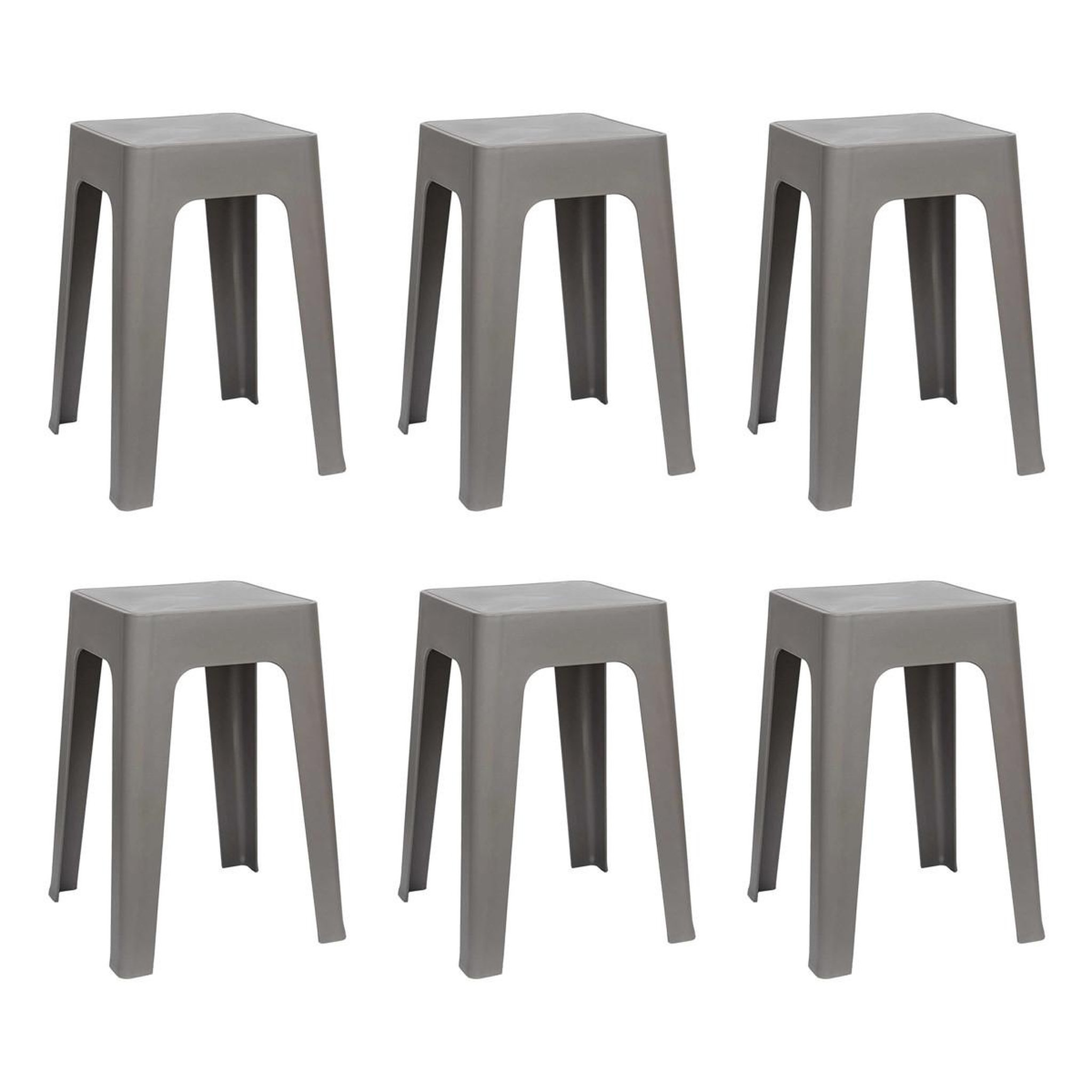The Home Deco Factory Lot de 6 tabourets empilables  spectra  47cm gris