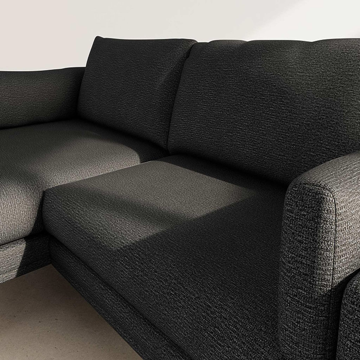 LISA DESIGN Carlos - canapé d'angle gauche 4 places ultra moelleux en tissu texturé