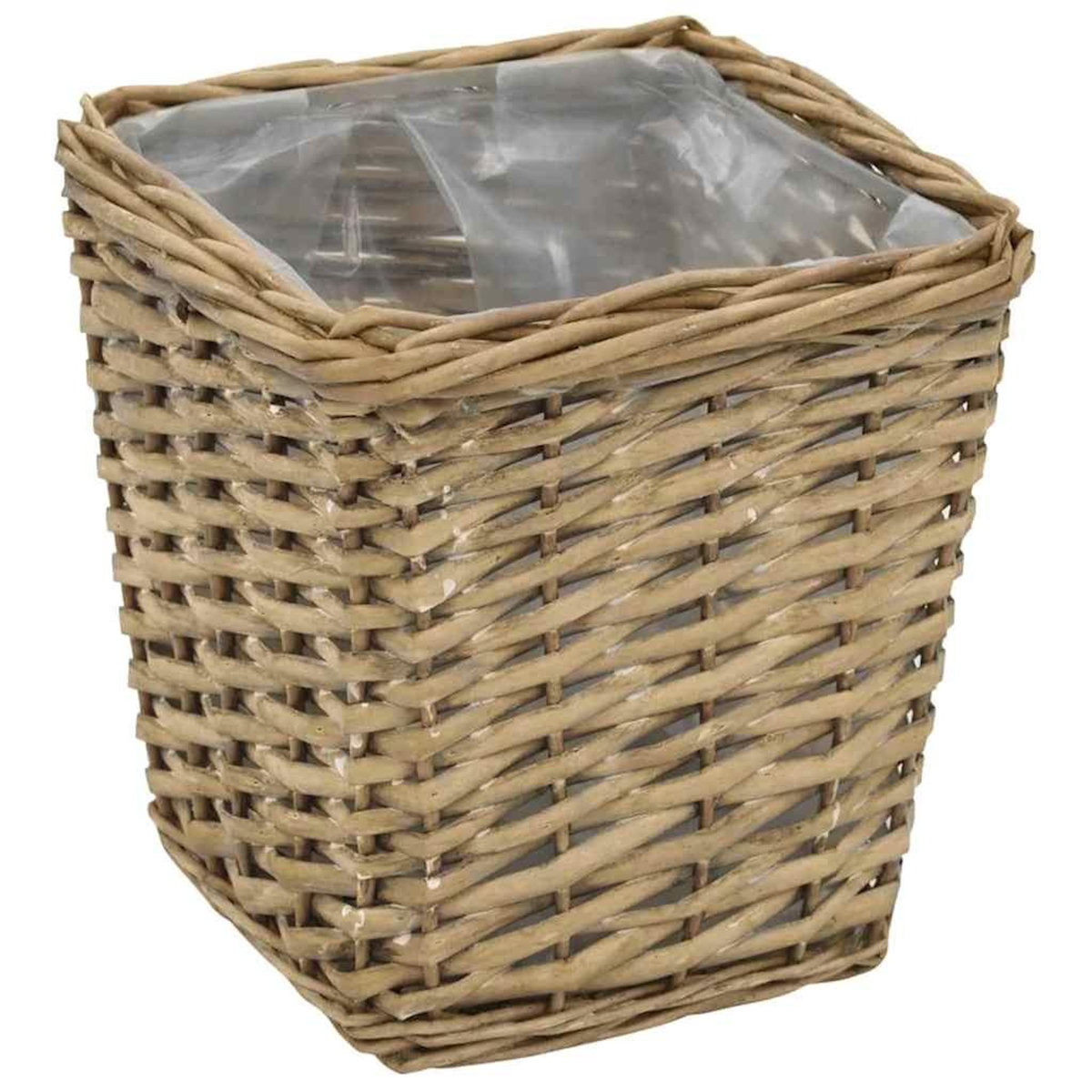 VIDAXL Lits sureleves 3 pcs Osier avec doublure en PE