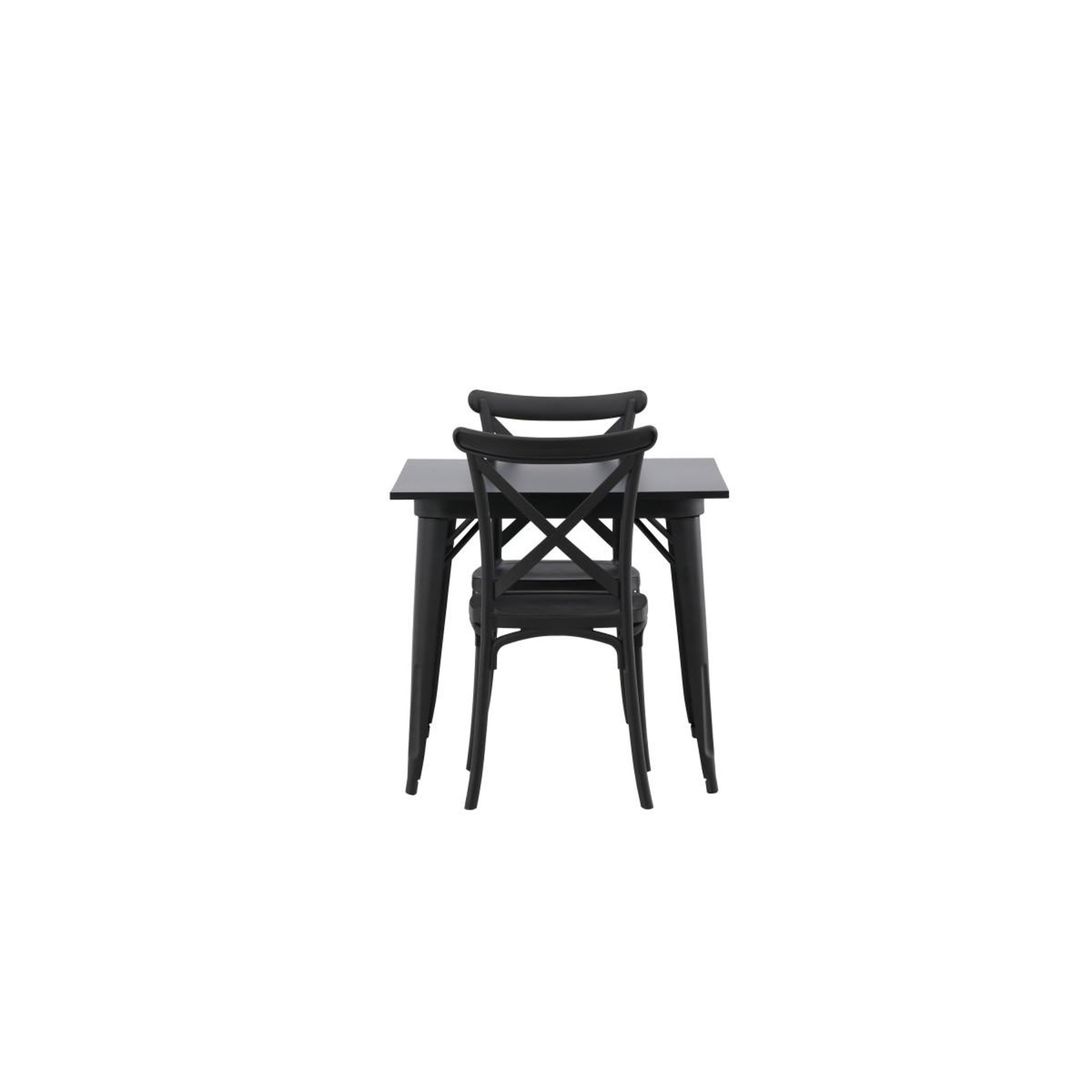 Voir la diapositive 3 : Paris Prix Ensemble table à manger & 2 chaises  tempe & crossett  80cm noir