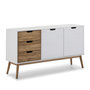 Voir la diapositive 1 : VS VENTA-STOCK Buffet Commode Java 3 tiroir y 2 Porte Blanc, glissières métalliques, Longueur 140 cm