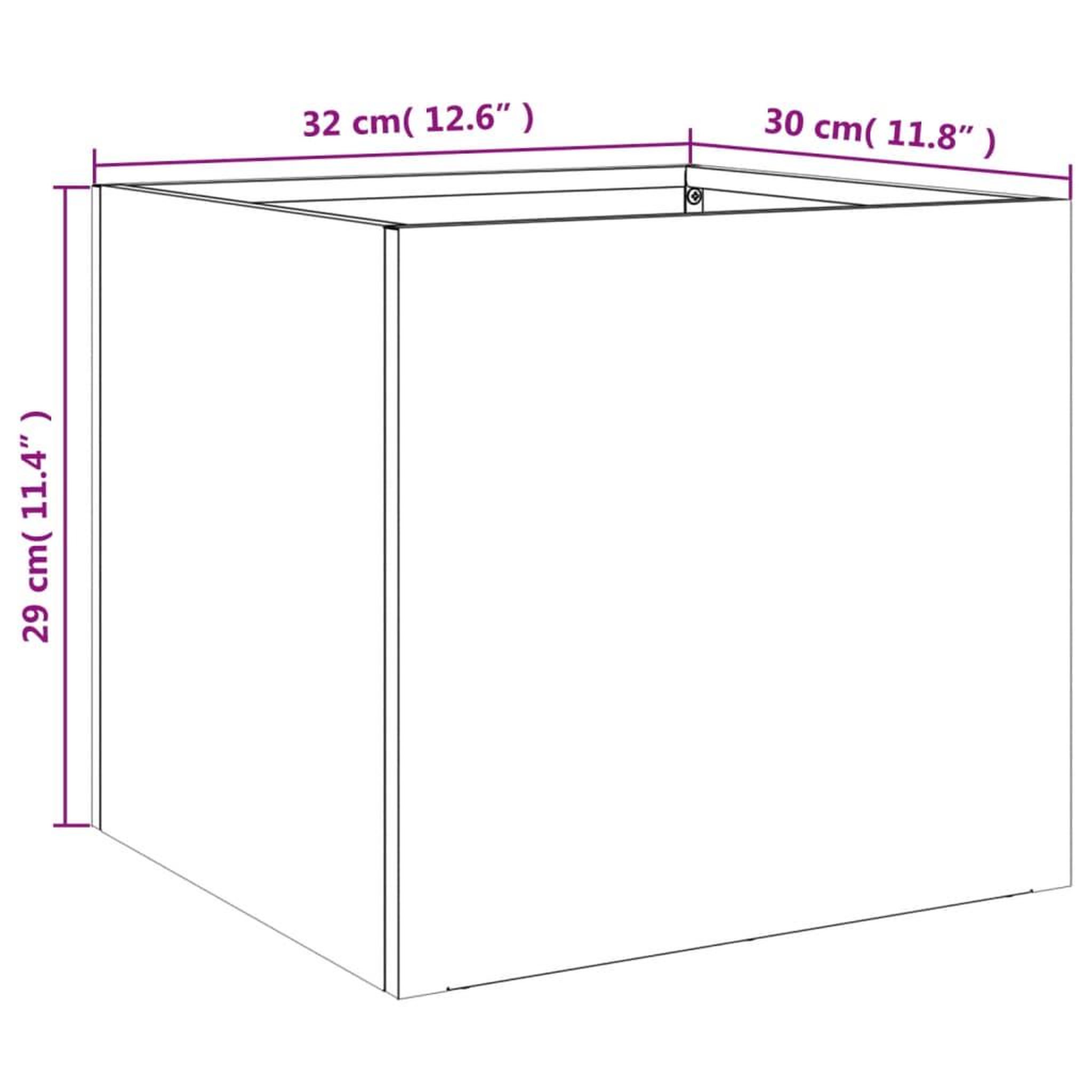 Voir la diapositive 6 : VIDAXL Jardiniere argente 32x30x29 cm acier galvanise