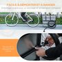 HOMCOM Remorque chariot à vélo avec coffre de rangement amovible pliable 65L