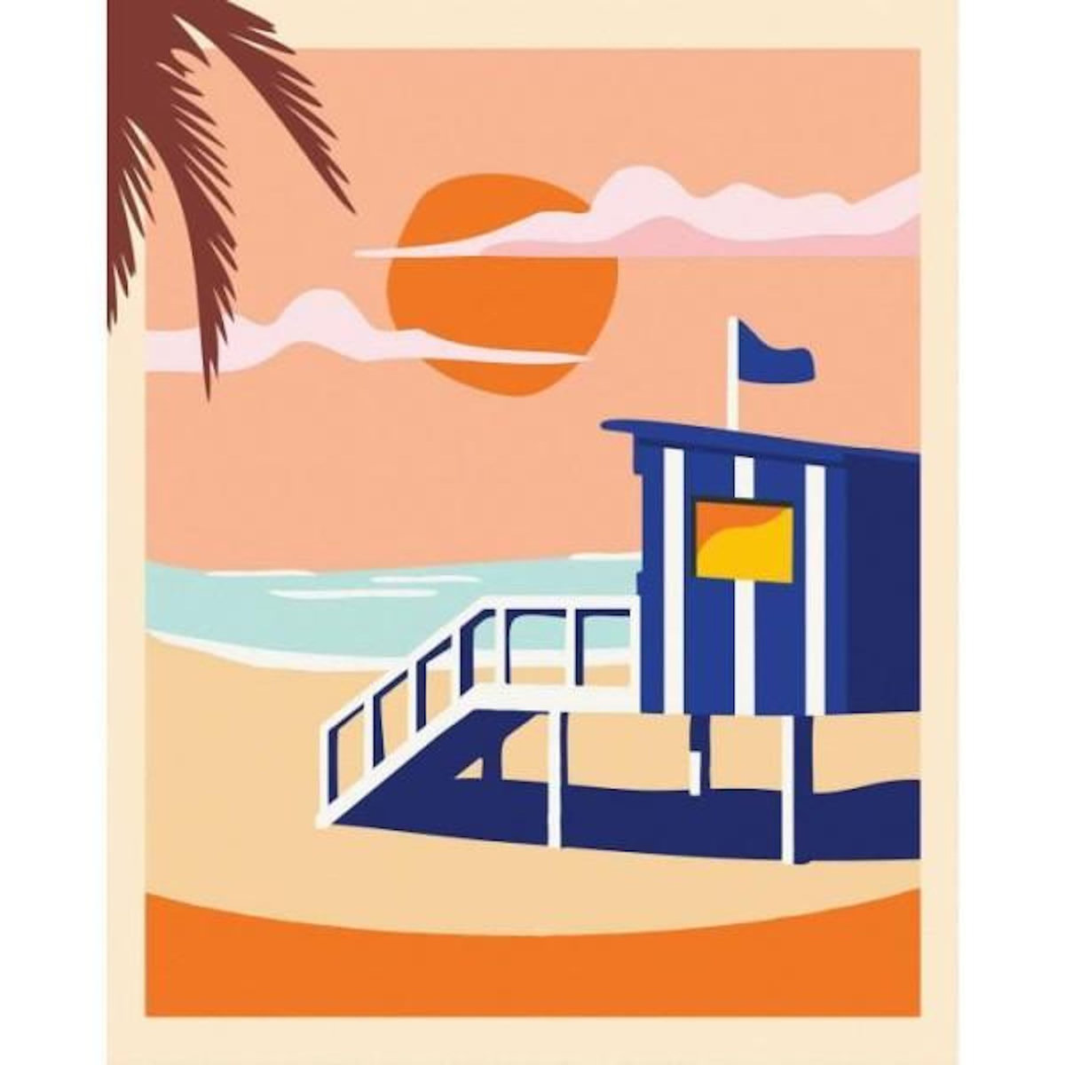 RAVENSBURGER CreArt - 24x30 cm Peinture au numero Motif Plage Cottage