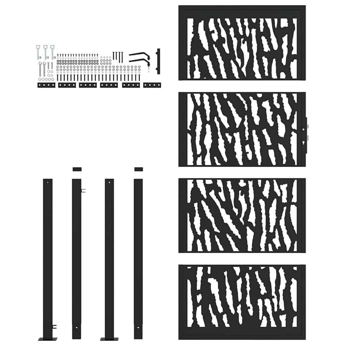 VIDAXL Portail de jardin noir 105x205 cm acier conception de traces