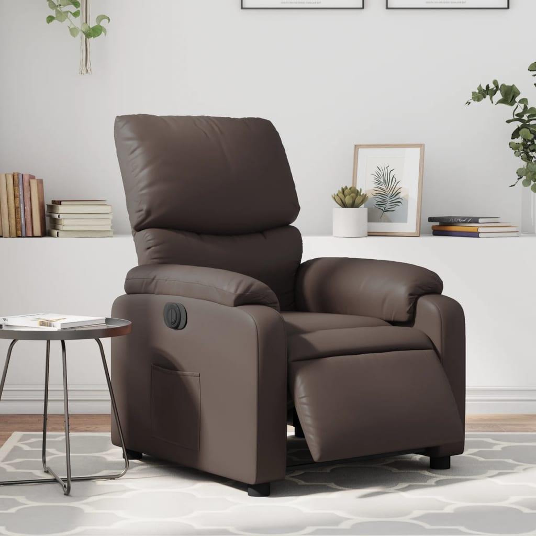 VIDAXL Fauteuil inclinable electrique Marron Similicuir