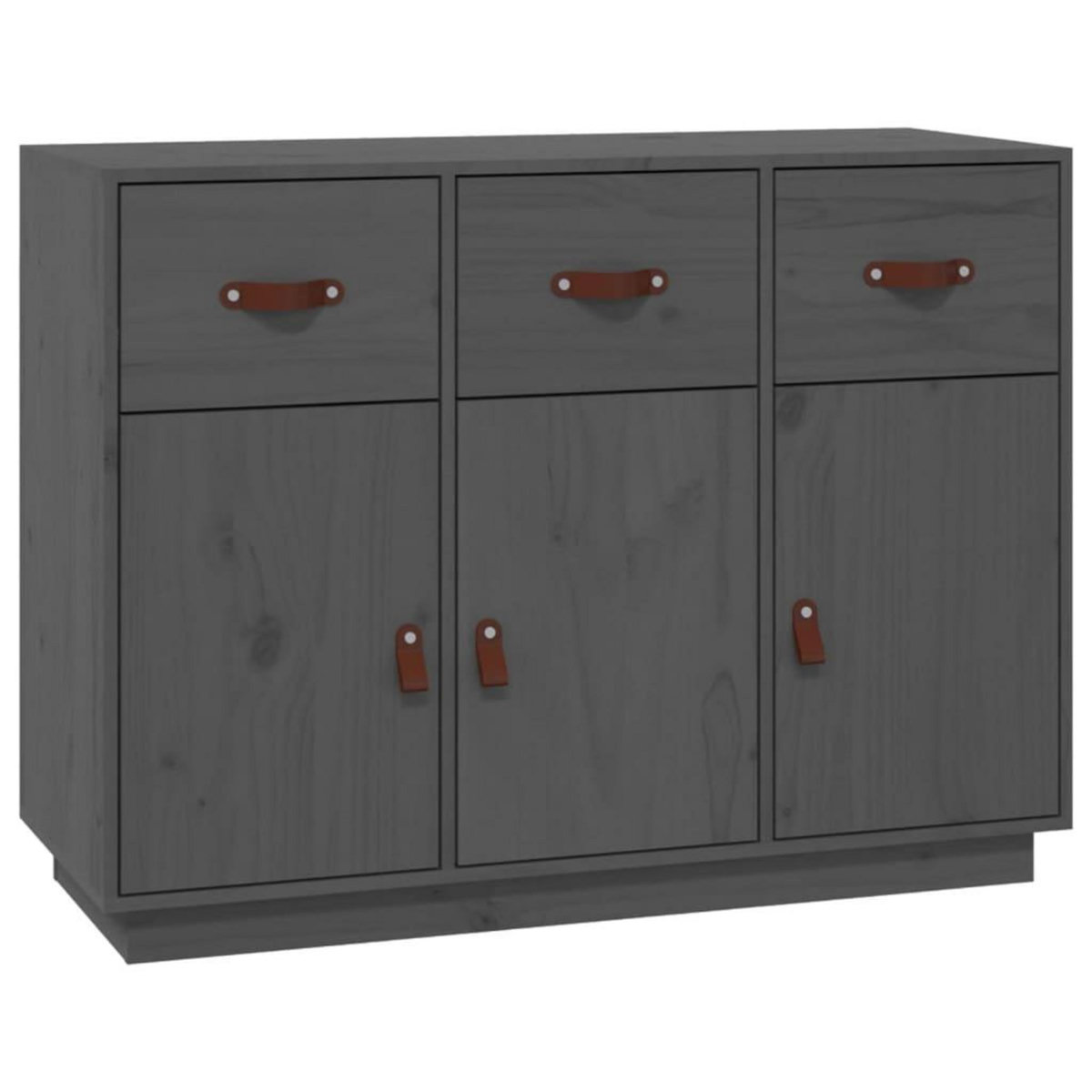 VIDAXL Buffet Gris 100x40x75 cm Bois massif de pin