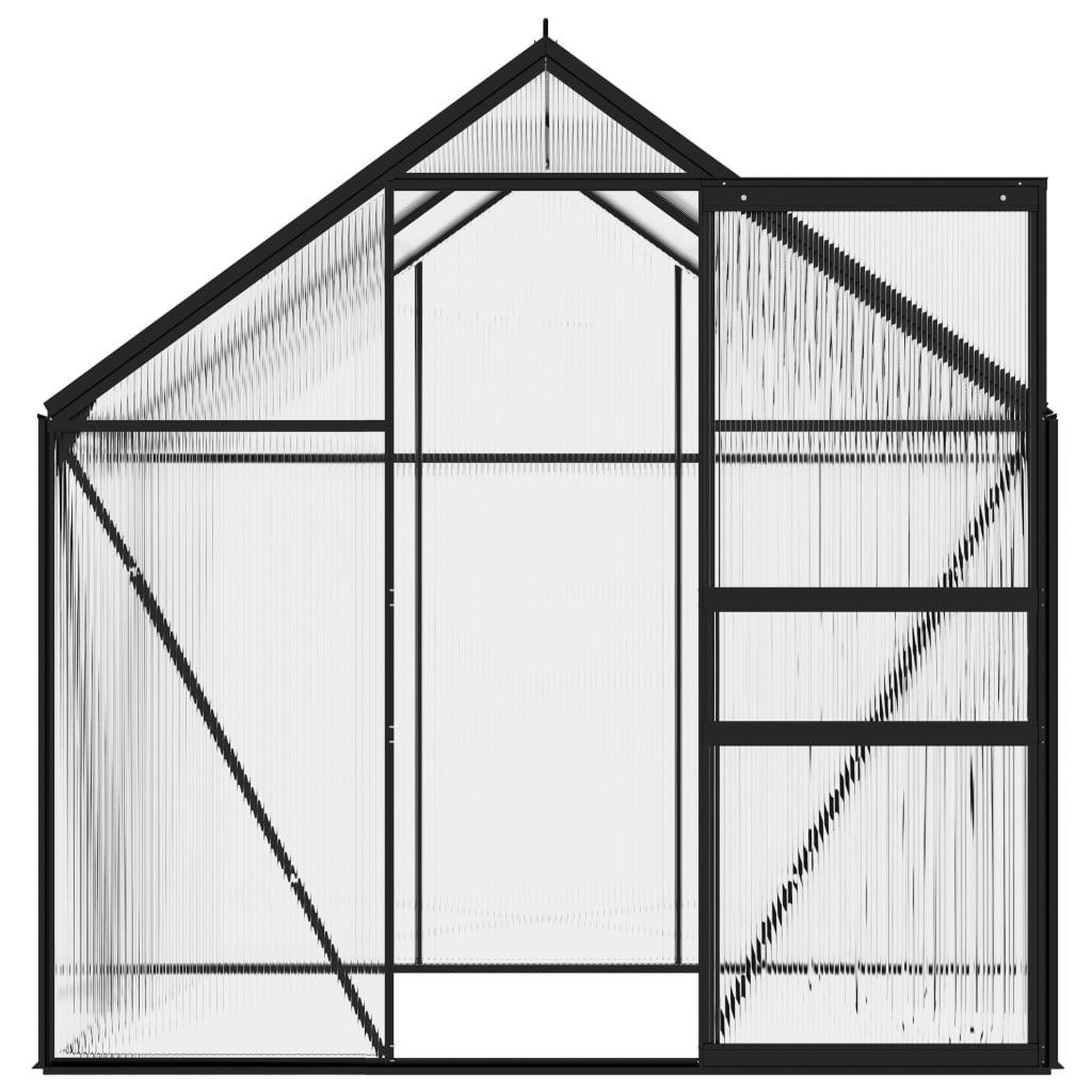 Voir la diapositive 4 : VIDAXL Serre Anthracite Aluminium 2,47 m^2