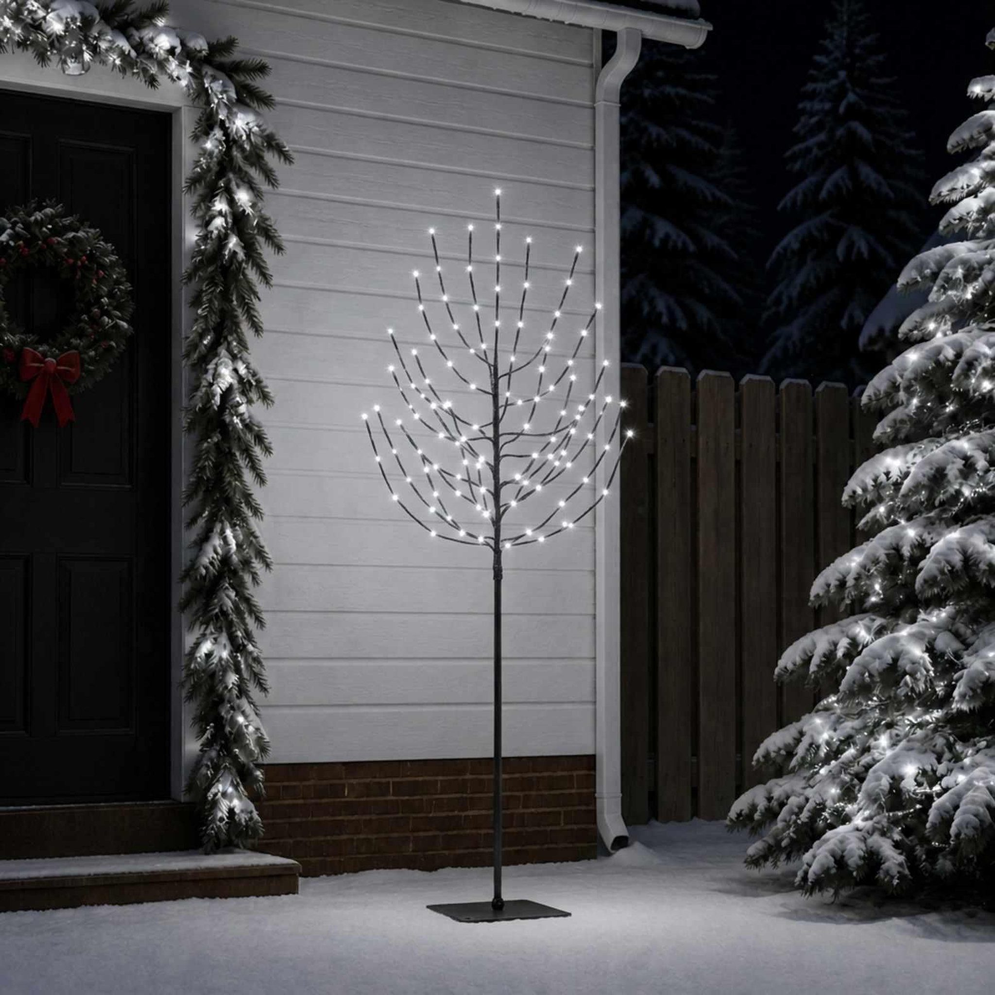 Voir la diapositive 4 : VIDAXL Arbre de Noël LED Noir 20 x 20 x 180 cm Acier 160 LED