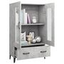 Voir la diapositive 4 : VIDAXL Buffet haut Gris béton 70x31x115 cm Bois d ingénierie