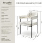 Voir la diapositive 6 : tectake Fauteuil rembourré Tissu blanc cassé/noir Lot de 4