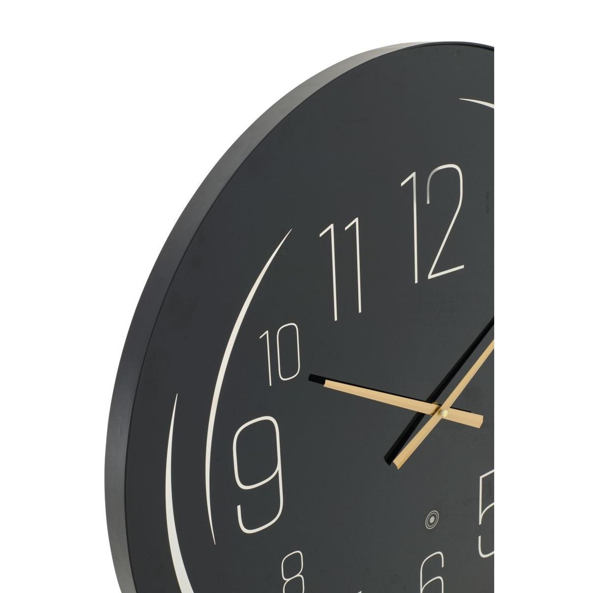 Voir la diapositive 2 : J-LINE Horloge murale à led  jua  70cm noir & jaune