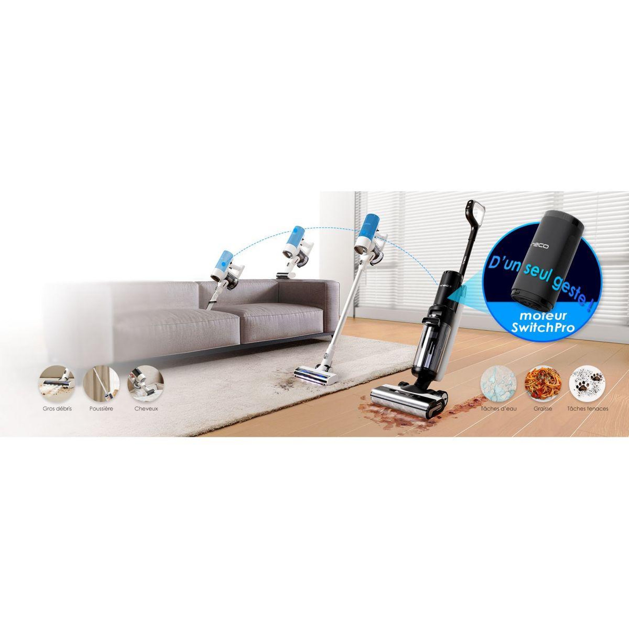 Voir la diapositive 5 : TINECO Aspirateur laveur Floor One Switch S7 Pet