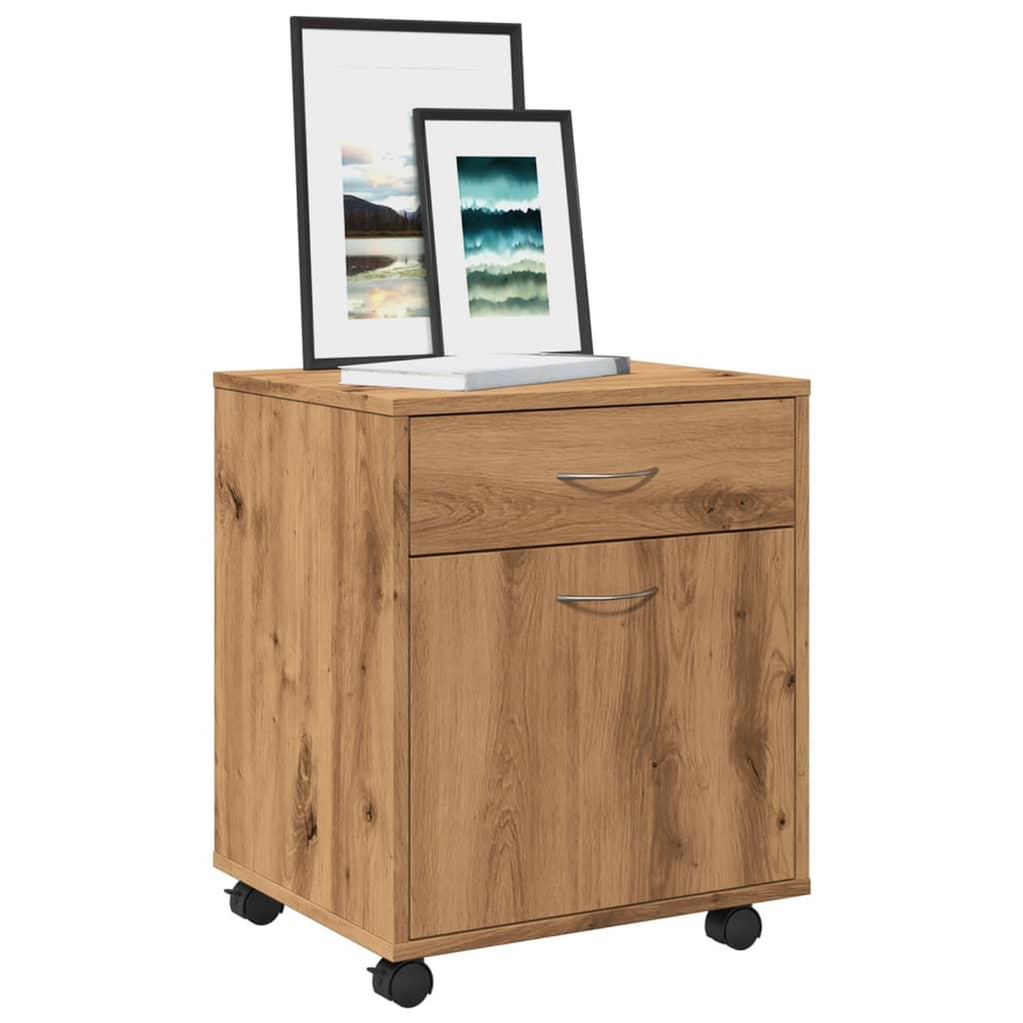 VIDAXL Armoire roulante chene artisanal 45x38x54 cm bois d'ingenierie