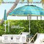 Voir la diapositive 6 : OUTSUNNY Parasol inclinable réglable de plage protection UV50+ Ø190 cm sac et porte-gobelets inclus