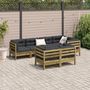 Voir la diapositive 3 : VIDAXL Salon de jardin 7 pcs avec coussins bois de pin impregne