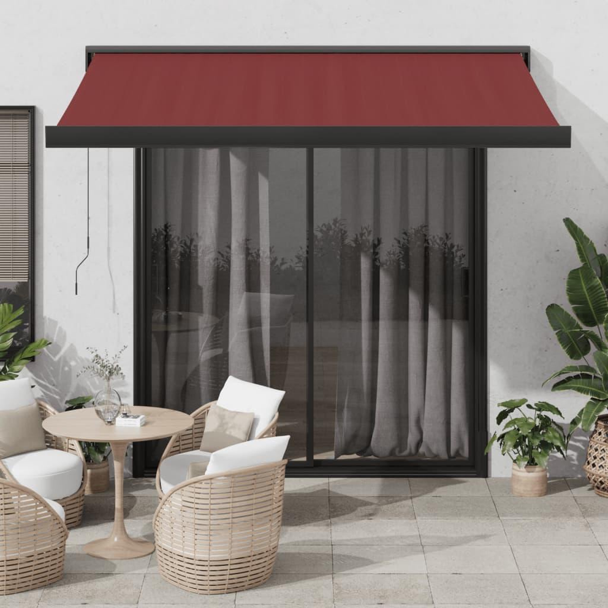 VIDAXL Auvent manuel retractable bordeaux 300x250 cm