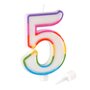 Paris Prix Bougie d'Anniversaire  Chiffre 5  10cm Multicolore