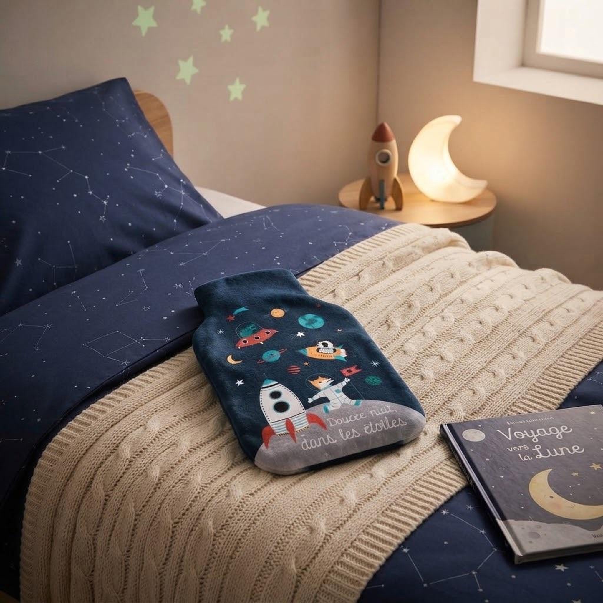 Voir la diapositive 2 : Eden Housse de bouillotte animaux dans les étoiles