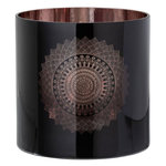 Paris Prix Photophore en Verre  Boho  20cm Noir & Cuivre