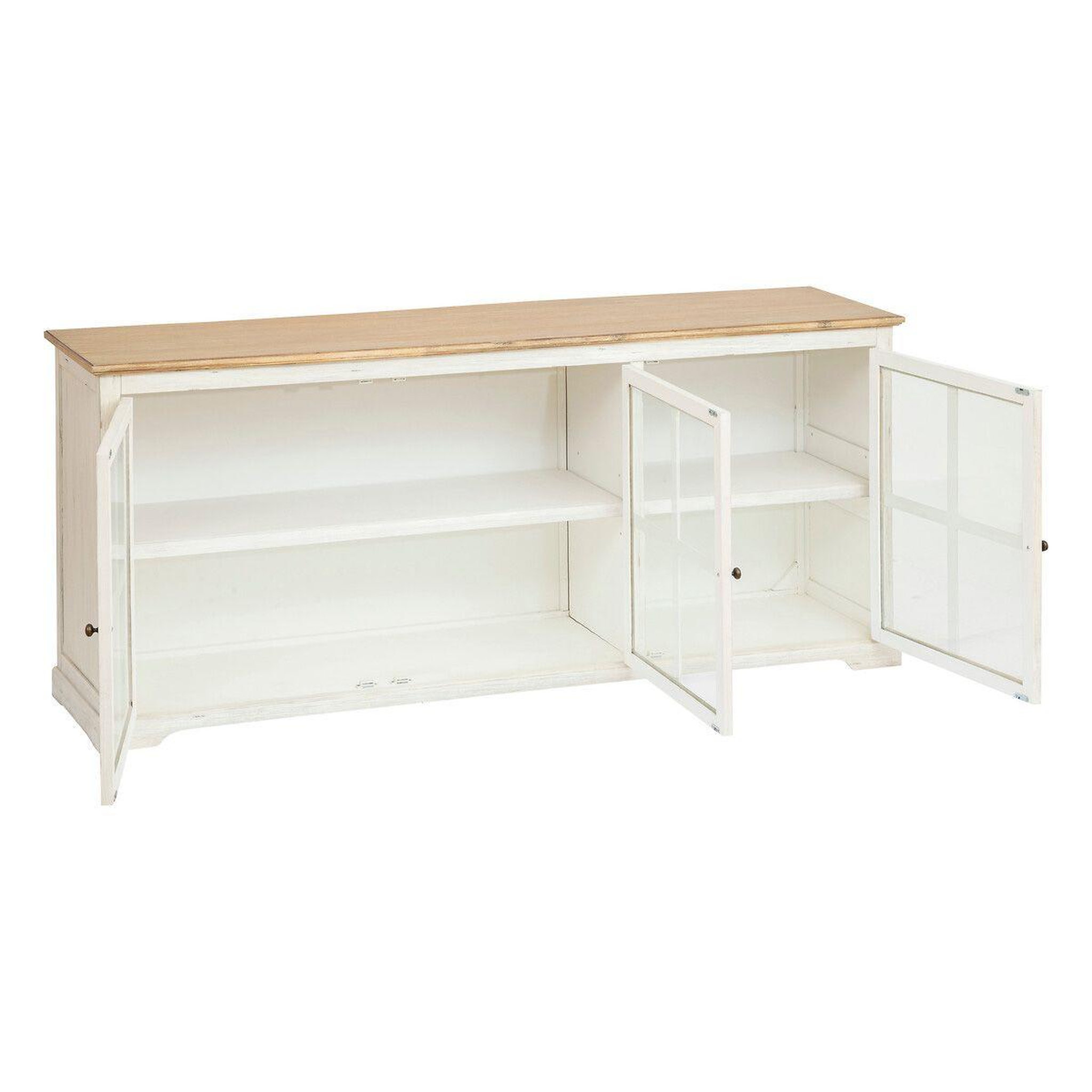 Voir la diapositive 2 : ATMOSPHERA Buffet 3 portes en bois  olbia  180cm blanc