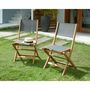 Voir la diapositive 3 : MARKET24 Lot de 4 chaises de jardin en bois d'acacia FSC et assise textilene - 50 x 57 x 90 cm - Gris