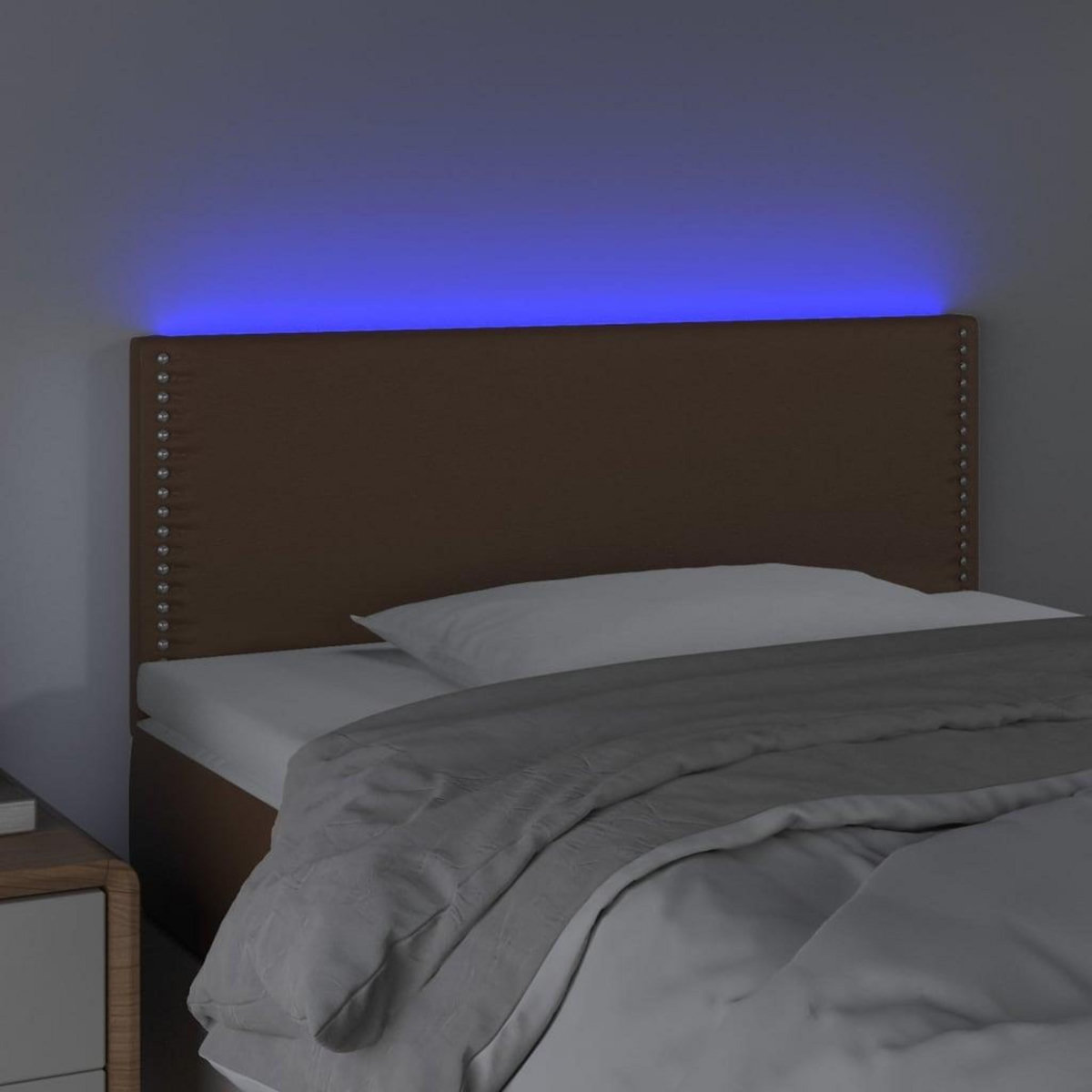 VIDAXL Tete de lit a LED Marron 100x5x78/88 cm Similicuir