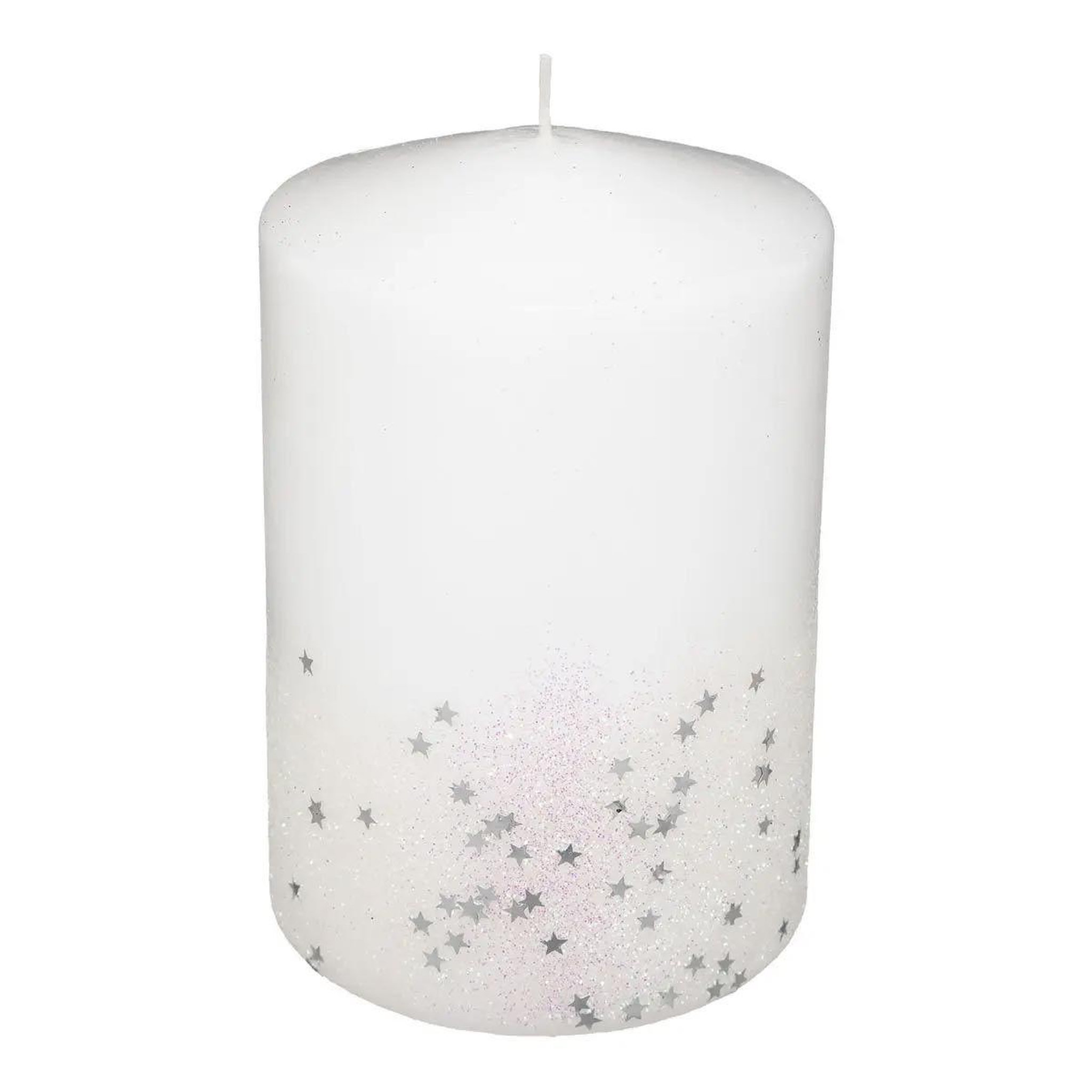 ATMOSPHERA Bougie déco paillettes  colorama  90g blanc