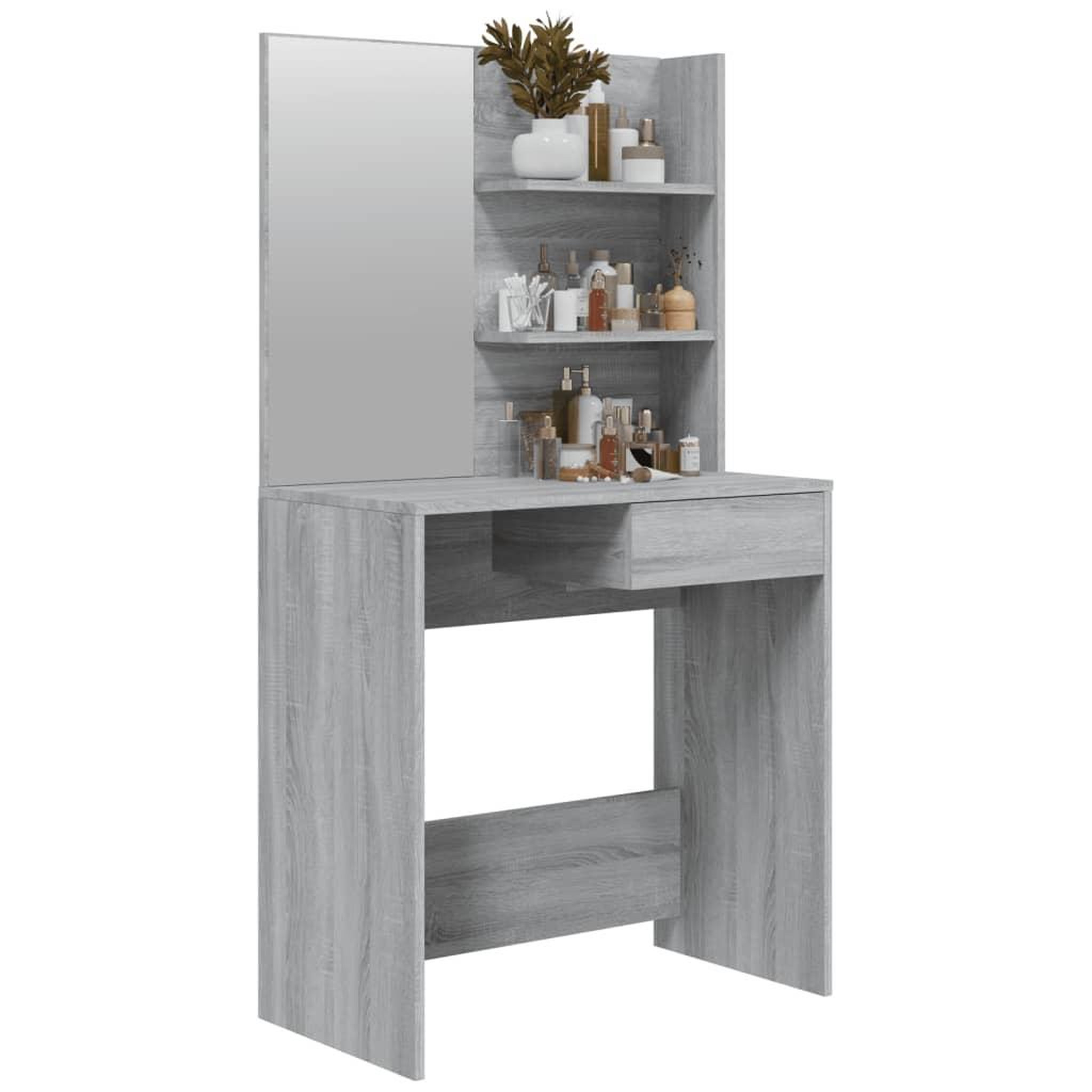 Voir la diapositive 4 : VIDAXL Coiffeuse avec miroir Sonoma gris 74,5x40x141 cm