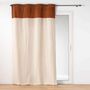 Voir la diapositive 3 : Douceur d'Intérieur Rideau à œillets HOWEY - Polycoton et top bouclette unie - 140 x 240 cm - Ecru et camel