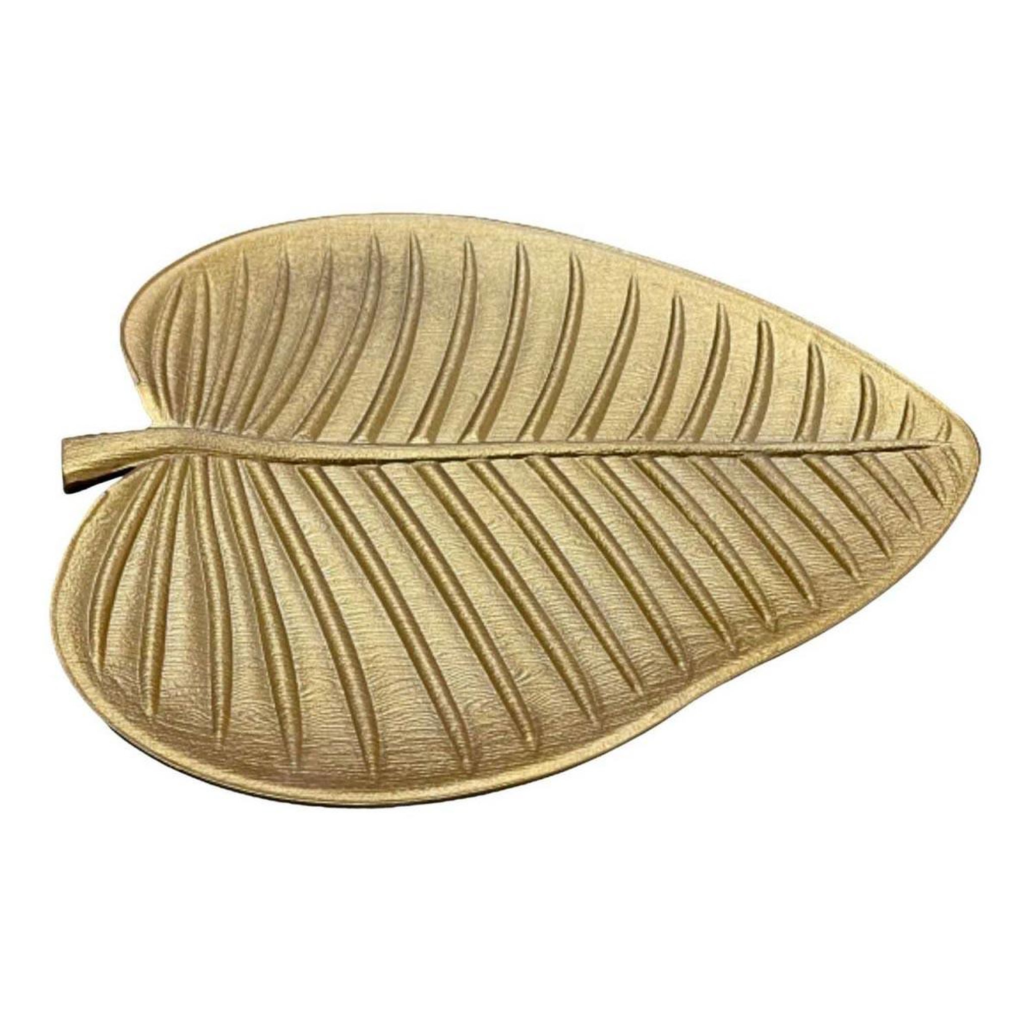 The Home Deco Factory Vide-poche design  feuille  37cm or