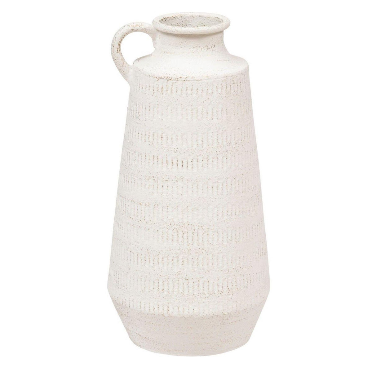 ATMOSPHERA Vase pichet en métal ERAN - H. 41 cm - Blanc