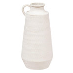 ATMOSPHERA Vase pichet en métal ERAN - H. 41 cm - Blanc