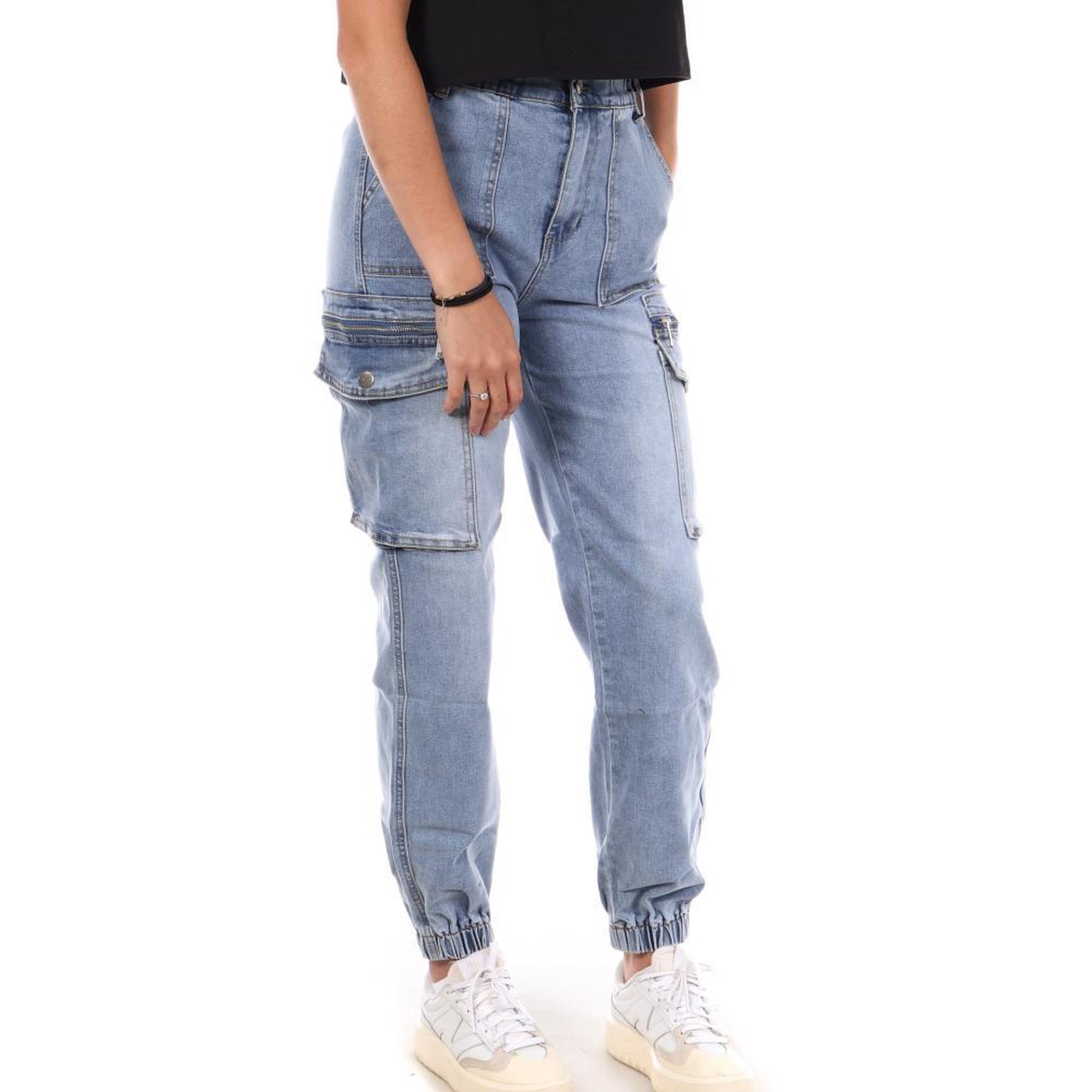 MONDAY PREMIUM Pantalon Cargo Bleu Femme Monday Premium 3178. Coloris disponibles : Bleu