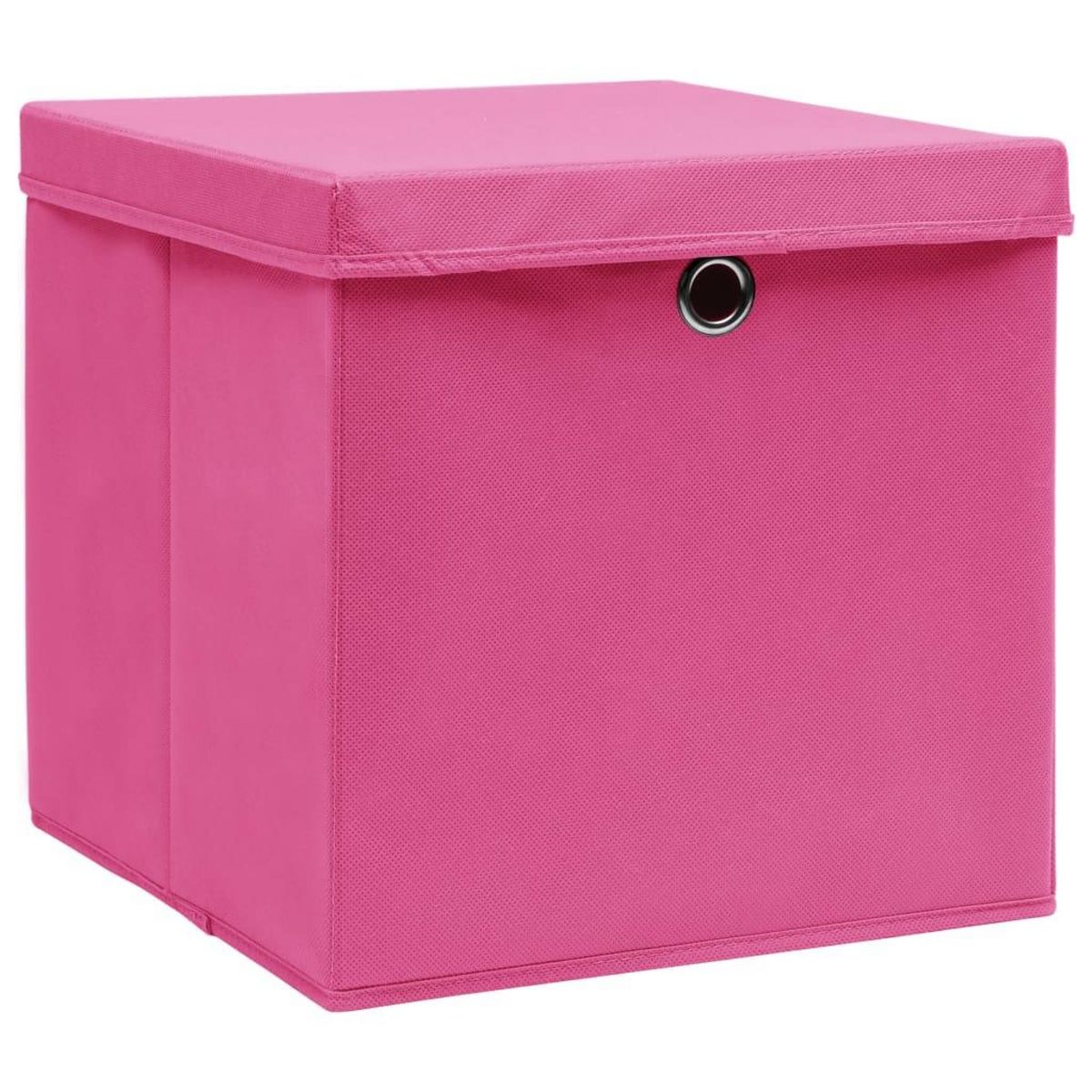 VIDAXL Boîtes de rangement avec couvercles 10pcs Rose 32x32x32cm Tissu