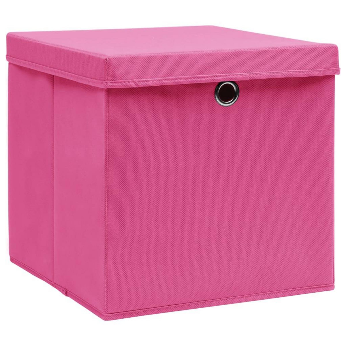 VIDAXL Boîtes de rangement avec couvercles 10pcs Rose 32x32x32cm Tissu