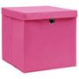 Voir la diapositive 2 : VIDAXL Boîtes de rangement avec couvercles 10pcs Rose 32x32x32cm Tissu