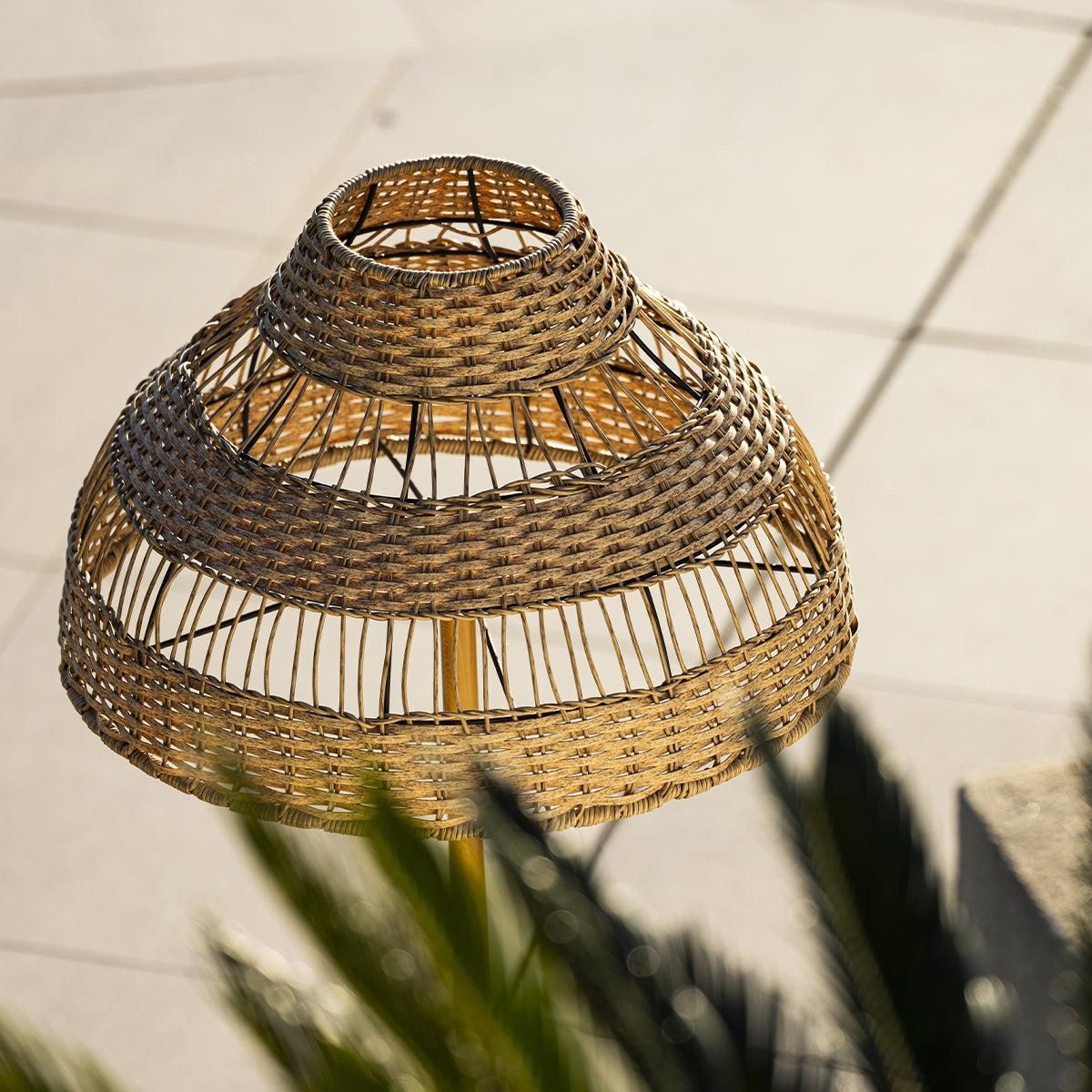 Lumisky Lampadaire sans fil ELION Beige Rotin H168cm