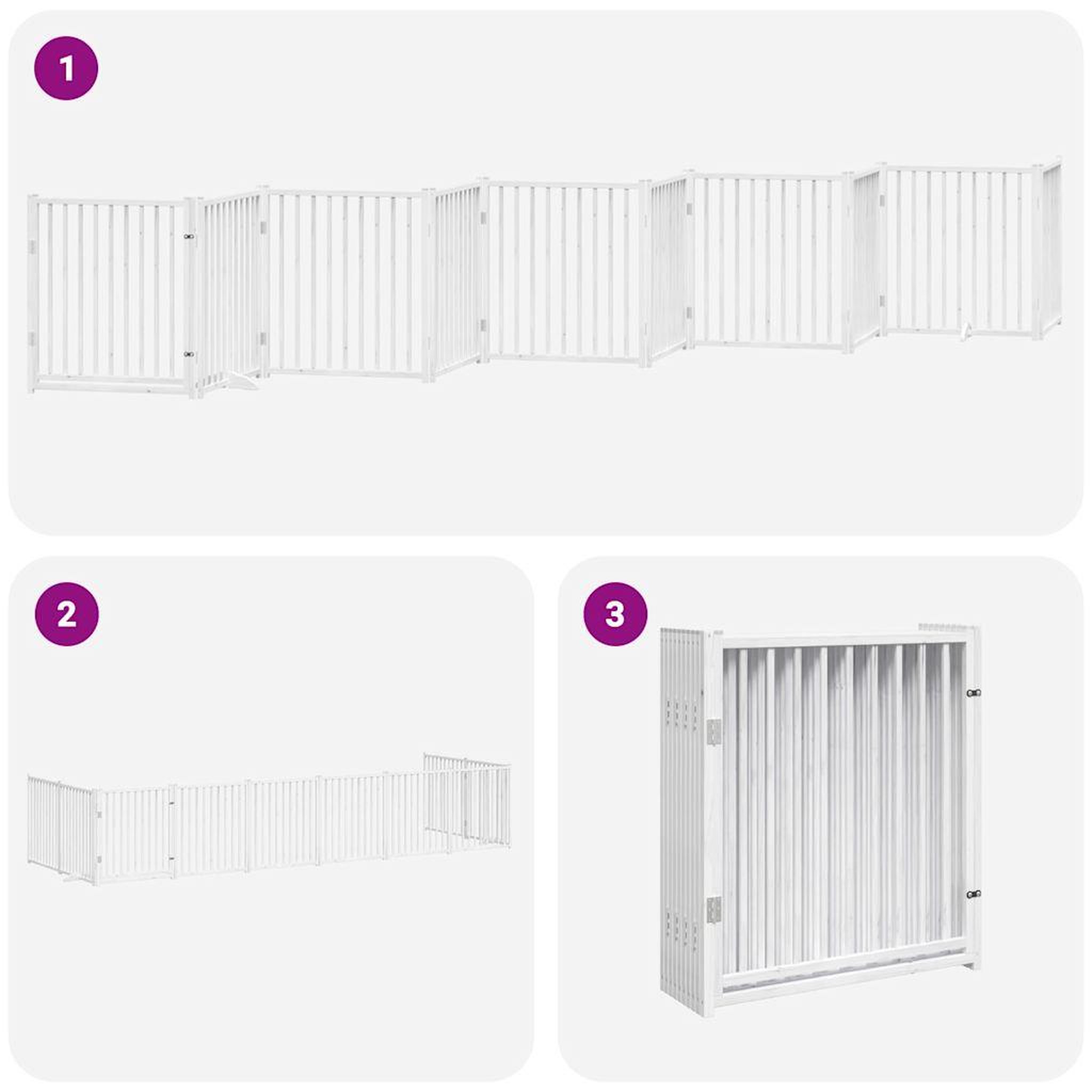 Voir la diapositive 5 : VIDAXL Barriere pour chien porte pliable 10 panneaux bois de peuplier